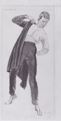 Student Putting on His Tunic